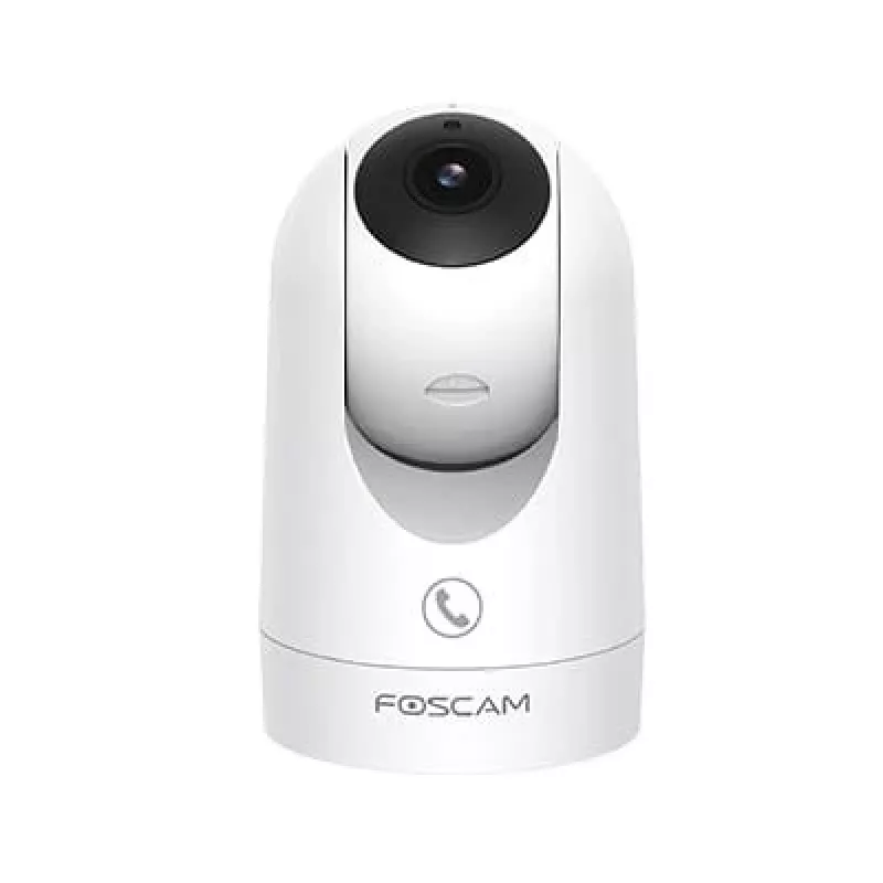 IP apsaugos kamera Foscam R8M Balta — 8 MP 4K (3840×2160), 2.8 mm stiklinis objektyvas, 350° horizontaliai / 150° vertikaliai, 2.4G/5G Wi‑Fi, microSD iki 256GB