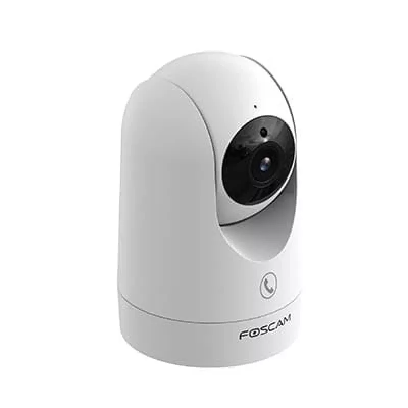 IP apsaugos kamera Foscam R8M Balta — 8 MP 4K (3840×2160), 2.8 mm stiklinis objektyvas, 350° horizontaliai / 150° vertikaliai, 2.4G/5G Wi‑Fi, microSD iki 256GB