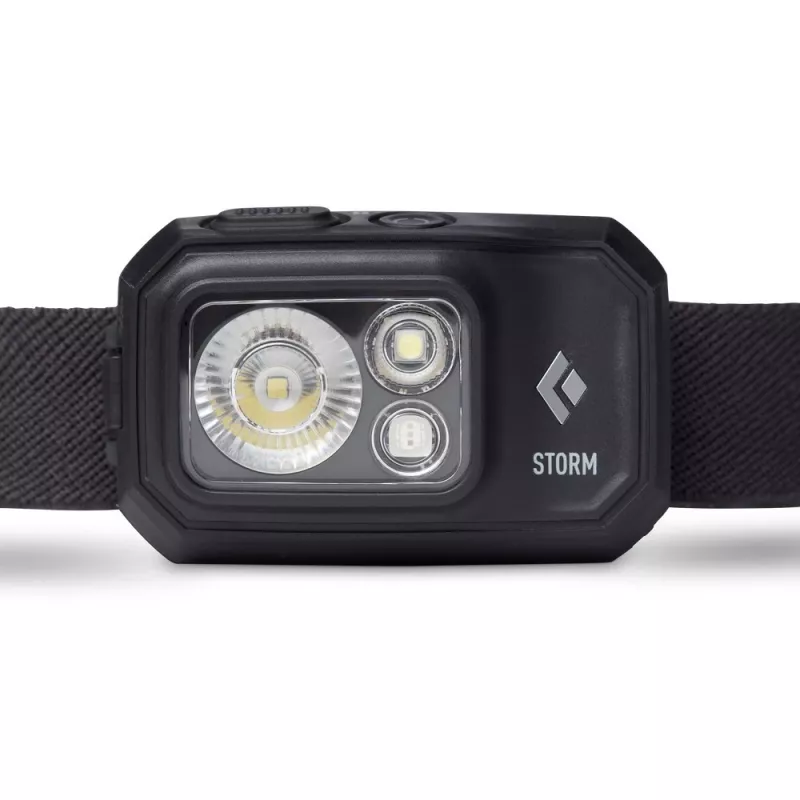 Juoda Diamond Storm 450 Juoda, raudonos spalvos galvos dirželio žibintuvėlis