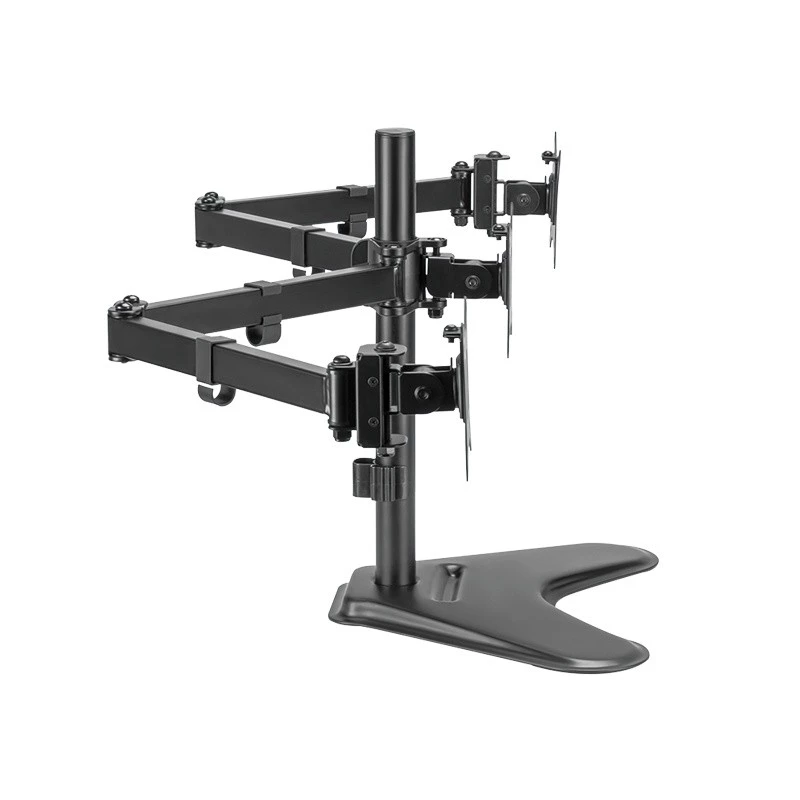 LOGILINK BP0174 Trigubas monitoriaus laikiklis 17-27 colių, kiekvienos rankos ilgis 658 mm, su išmaniojo telefono laikikliu, aliuminis