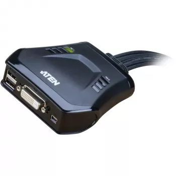 „Aten“ 2 prievadų USB DVI kabelinis KVM komutatorius su nuotolinio prievado selektoriumi