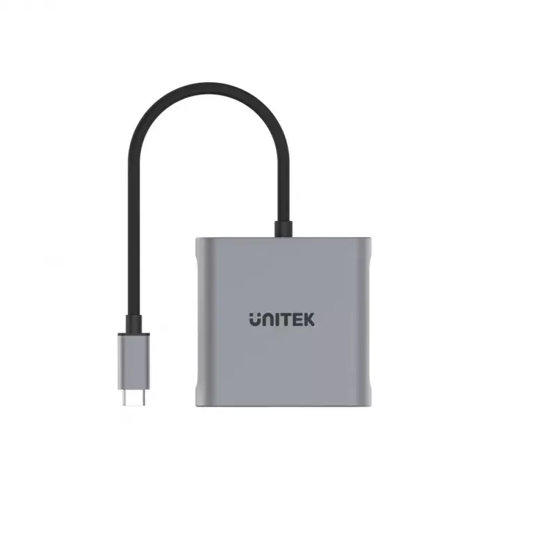 Vaizdo kabelio adapteris UNITEK V1404A 0,15 m USB Type-C 2 x DisplayPort