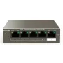 Tenda TEF1105-4-63W tinklo komutatorius Nevaldomas Fast Ethernet (10/100) Power over Ethernet (PoE) Stalinis / Tvirtinamas ant sienos Pilka