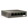 Tenda TEF1105-4-63W tinklo komutatorius Nevaldomas Fast Ethernet (10/100) Power over Ethernet (PoE) Stalinis / Tvirtinamas ant sienos Pilka