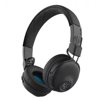 JLab Studio Wireless Juoda - Bluetooth On-Ear-Headphones (30 valandų baterijos veikimo laikas, įmontuotas mikrofonas, nuotolinis valdymas)