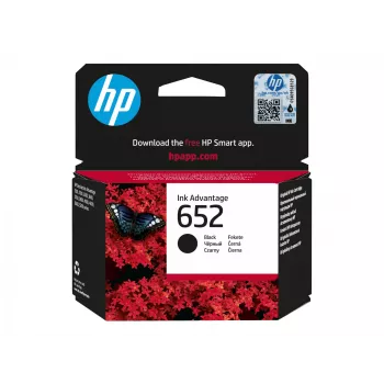 HP 652 Juoda Originali Ink Advantage Kasetė
