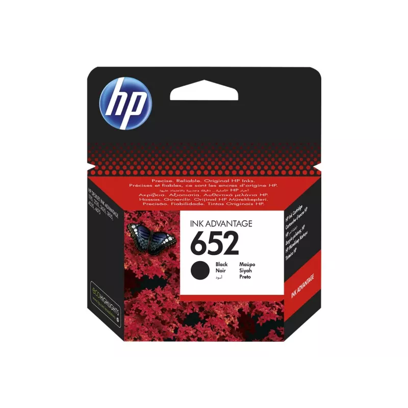 HP 652 Juoda Originali Ink Advantage Kasetė