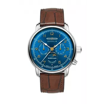 Laikrodis Zeppelin Mediterranee 96363 42 mm juodas