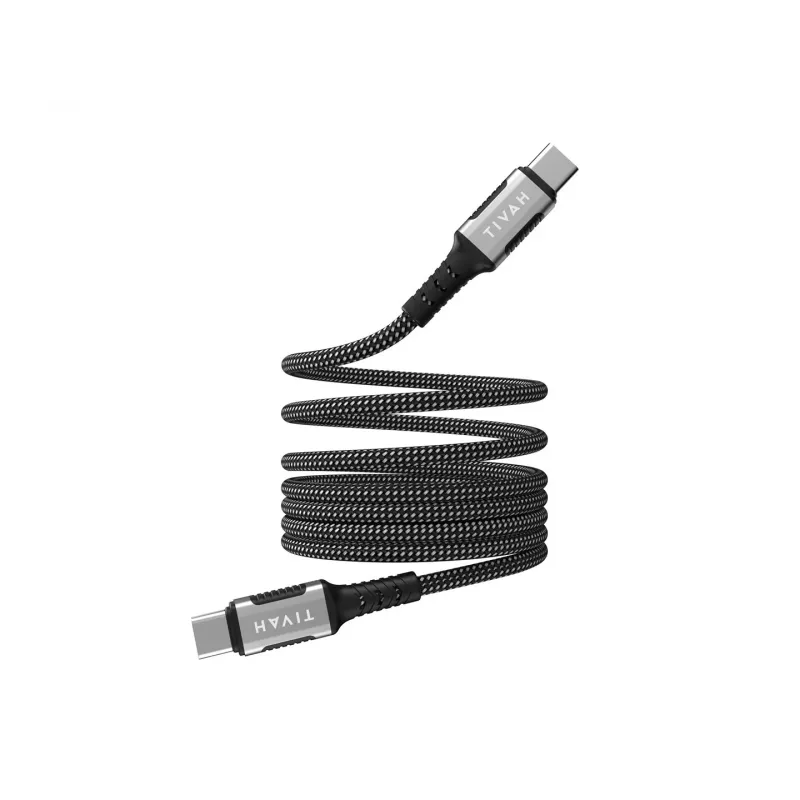 Havit CB6297 magnetinis laidas USB Type C į USB Type C 1m juodas