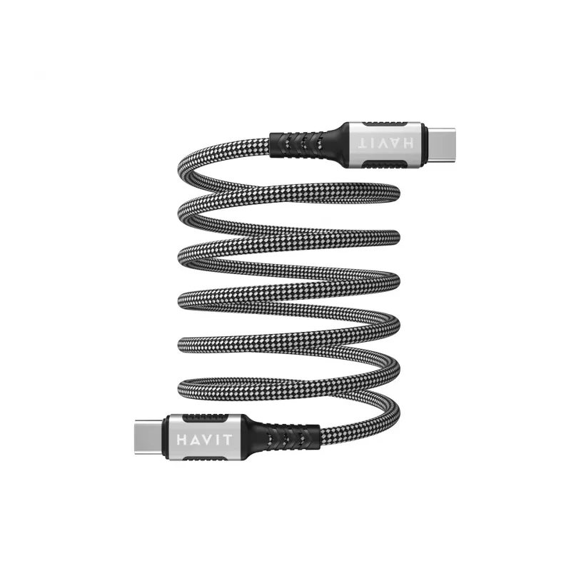 Havit CB6297 magnetinis laidas USB Type C į USB Type C 1m juodas