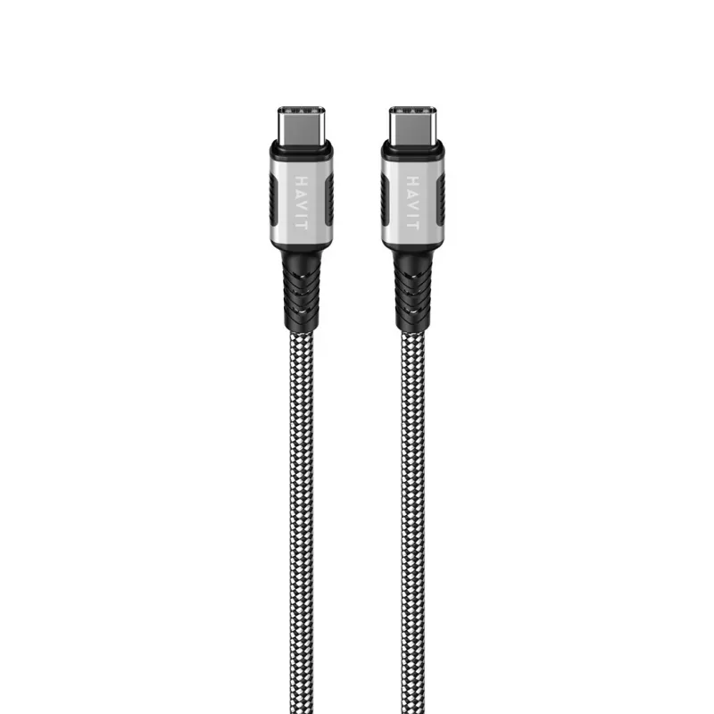 Havit CB6297 magnetinis laidas USB Type C į USB Type C 1m juodas