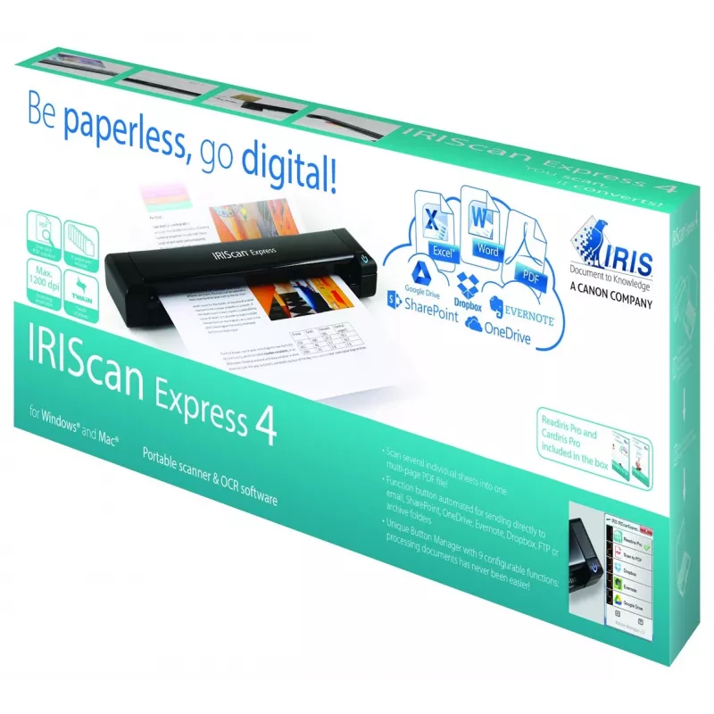 I.R.I.S. IRIScan Express 4 lapinis skaitytuvas 1200 x 1200 DPI A4 juoda
