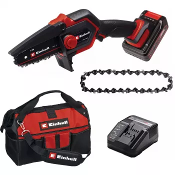 Belaidis genėjimo grandininis pjūklas Einhell GE-PS 18/15 Li 18 V Li‑ion 2,5 Ah, kreipiamoji juosta 150 mm
