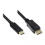 Adapterio laidas USB-C™ kištukas į DisplayPort 1.2 kištuką, 4K2K / UHD 60Hz, CU, juodas, 5m, Good Connections® (GC-M0108)