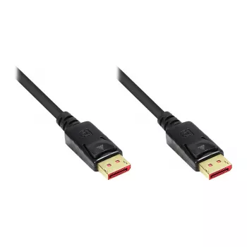 Jungiamasis laidas DisplayPort 1.4, 8K / UHD-2 @60Hz, auksuoti kontaktai, CU, juodas, 2 m, Good Connections® (4814-020S)
