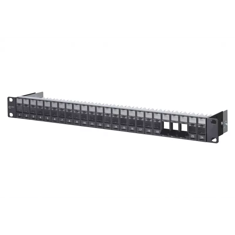 METZ CONNECT BTR E-DAT C6A modulis, 24 prievadų, 180°M - Patch Panel - Juoda - 1U - 24 prievadai (130920-BK-E)