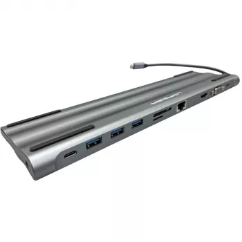 LC-Power LC-HUB-C-MULTI-8 USB-C į 3xUSB-A/2xUSB-C/HDMI/VGA/MicroSD/SD/RJ45/Audio