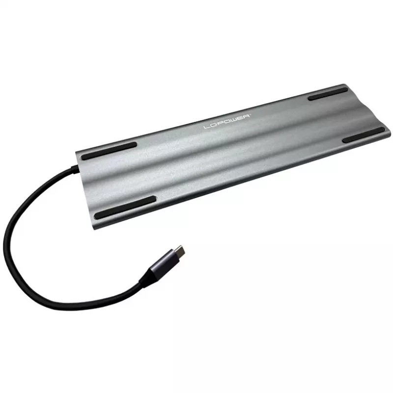 LC-Power LC-HUB-C-MULTI-8 USB-C į 3xUSB-A/2xUSB-C/HDMI/VGA/MicroSD/SD/RJ45/Audio