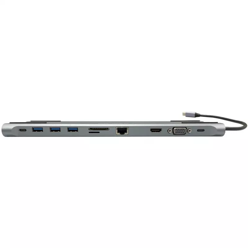 LC-Power LC-HUB-C-MULTI-8 USB-C į 3xUSB-A/2xUSB-C/HDMI/VGA/MicroSD/SD/RJ45/Audio