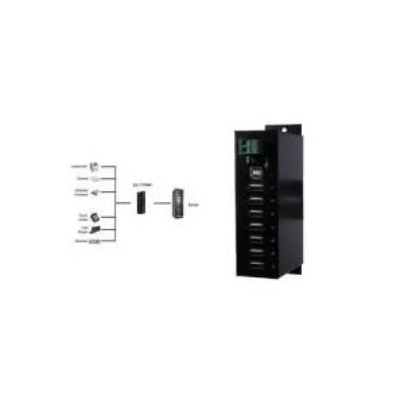 USB šakotuvas EXSYS 7 prievadų 480 Mbit/s juodas