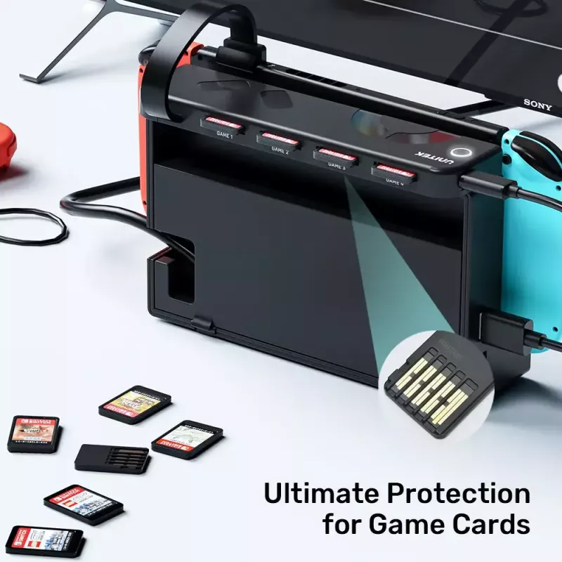 Doko stotelė UNITEK G1002D, skirta Nintendo Switch, laidinė, juoda
