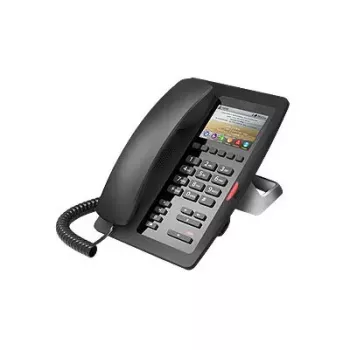 IP telefonas Fanvil H5 juodas — LCD 3,5 colio (480×320), Fast Ethernet, VxWorks, laidinis ragelis