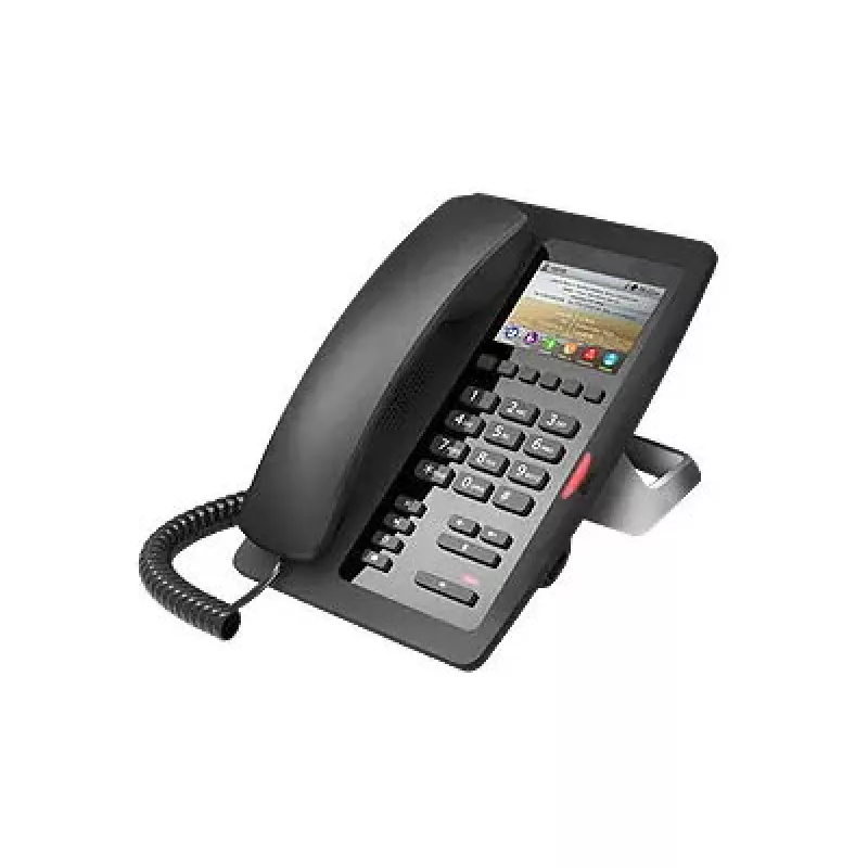 IP telefonas Fanvil H5 juodas — LCD 3,5 colio (480×320), Fast Ethernet, VxWorks, laidinis ragelis