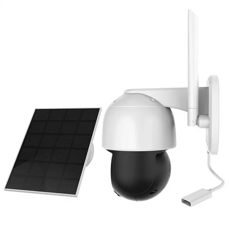 IP saugos kamera Foscam B4 Dome 4 MP (2560×1440), Wi‑Fi 2.4 GHz, IP65, saulės energija + baterija 5000 mAh, 355° pasukimas, 90° pakreipimas