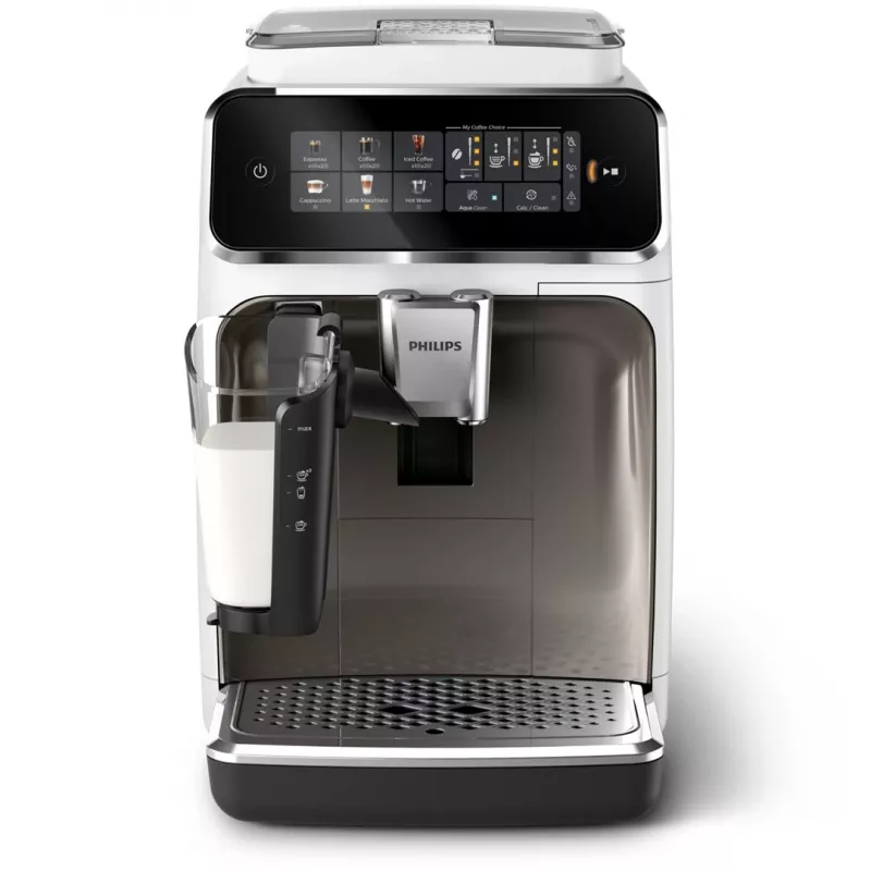 Espreso aparatas Philips EP3343/90 — visiškai automatinis, 2 puodeliams, 15 bar, keraminis malūnėlis, 275 g kavos pupelių talpykla, pieno bakelis, TFT jutiklinis ekranas