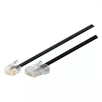 Telefono laidas S-Impuls 70256 — 6 m, RJ11 į RJ11, juodas