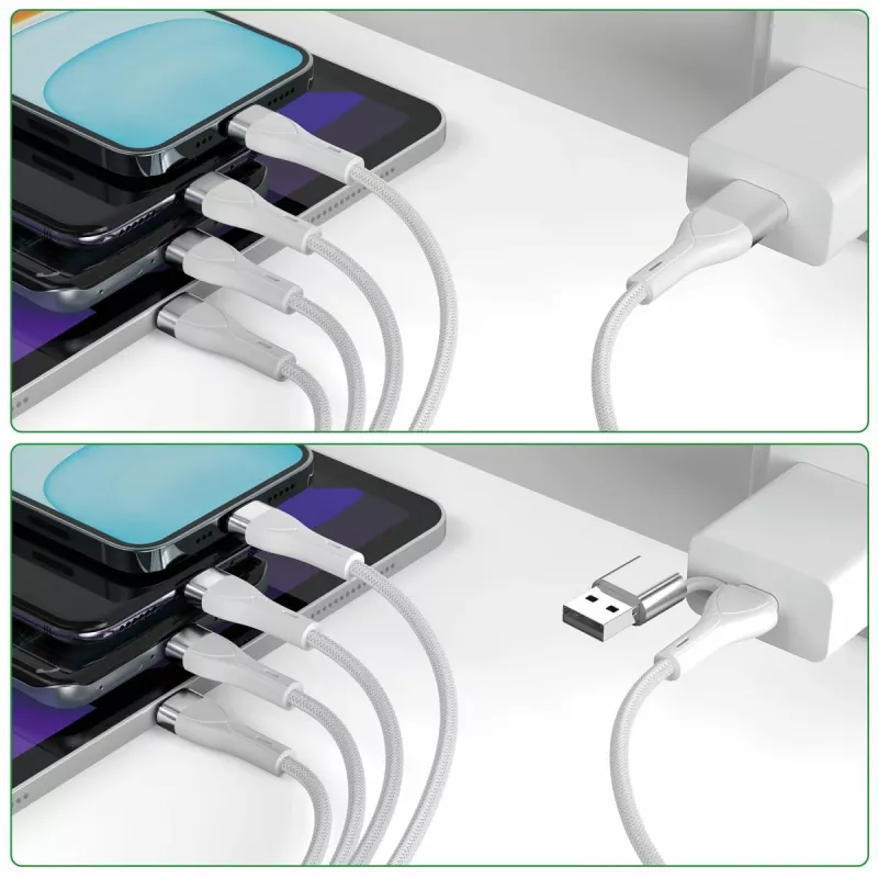 4smarts 541024 USB laidas 1,2 m USB A/USB C USB C/Micro USB-A/Lightning baltas (541024)