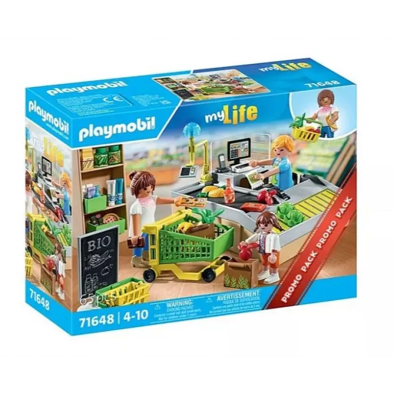 Playmobil Supermarket Playset 71648 spalvotas plastikinis, skirtas 3–4 metų vaikams