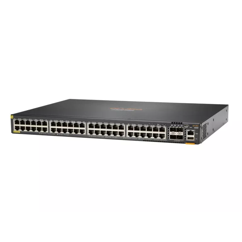 HPE Aruba 6300F - komutatorius - L3 - valdomas - 48 x 10/100/1000 (PoE+) + 4 x 50 Gigabit Ethernet SFP56 - stovui montuojamas - PoE+ - TAA atitinkantis