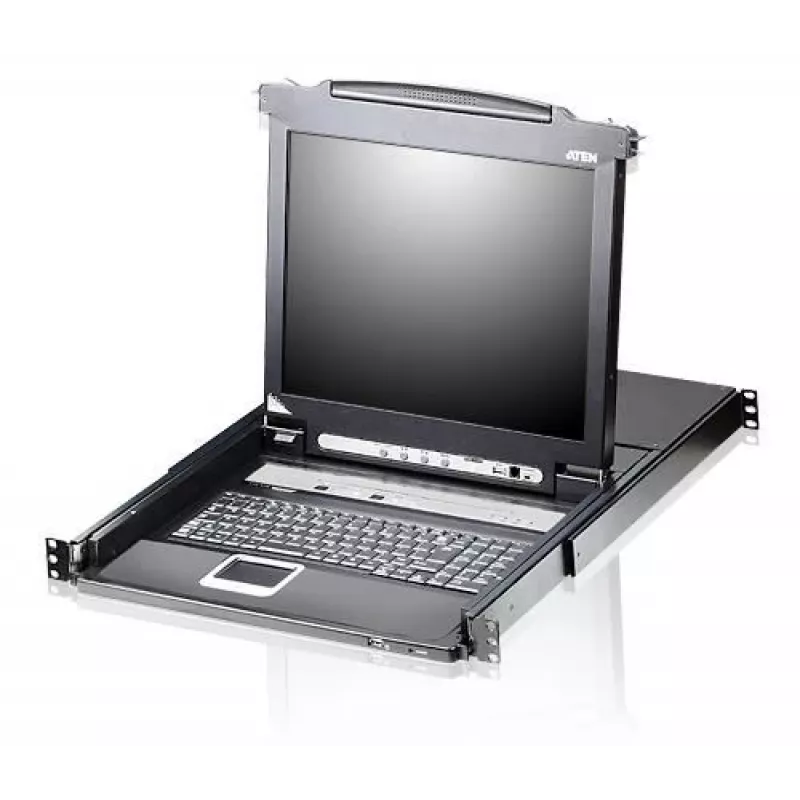 ATEN CL5708N - 1280 x 1024 taškų - Montuojamas į stelažą - 1U - Juoda