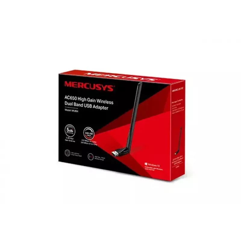 Mercusys AC650 didelio stiprinimo belaidis dviejų dažnių USB adapteris