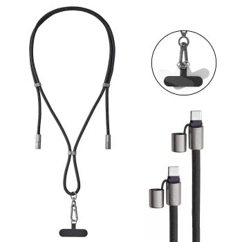 Laidas USB-C į USB-C 1,65M/LANYARD juodas 7991000 Intenso