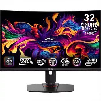 MSI MPG 321URXDE QD-OLED, žaidimų monitorius 80 cm (31,5 col.), juodas, UltraHD/4K, QD-OLED, Adaptive-Sync, USB-C, 240 Hz skydelis (9S6-3DD29A-056)