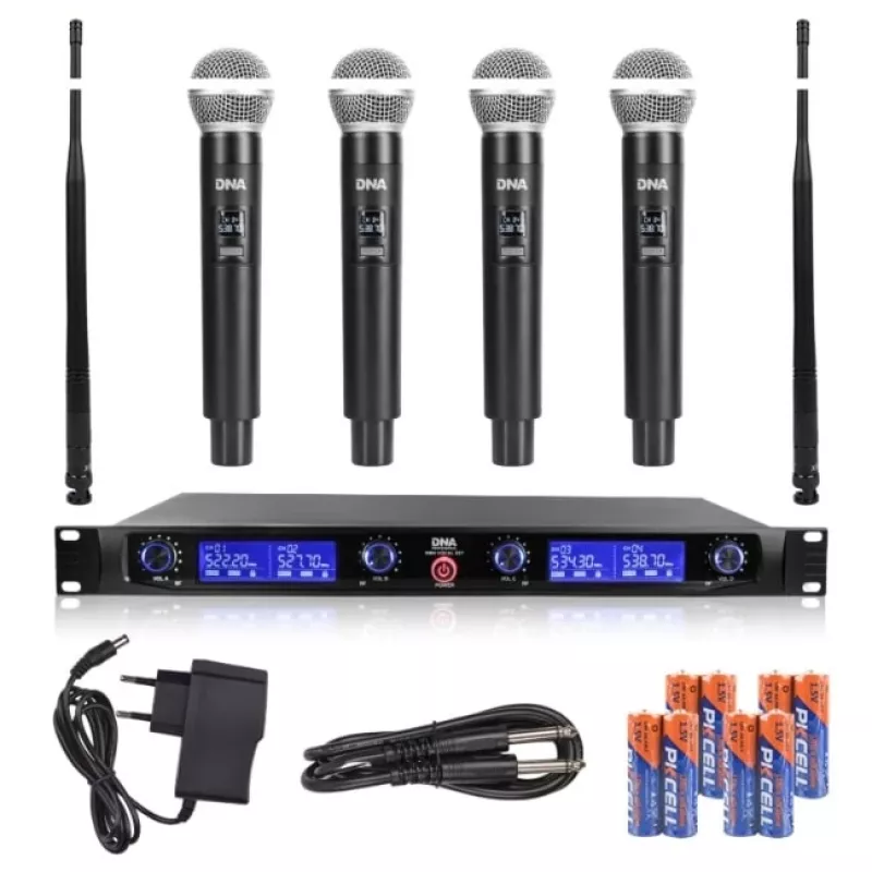 DNA WM4 Vocal Set - rinkinys (belaidis mikrofonas, 4 rankiniai siųstuvai, UHF garso sistema)