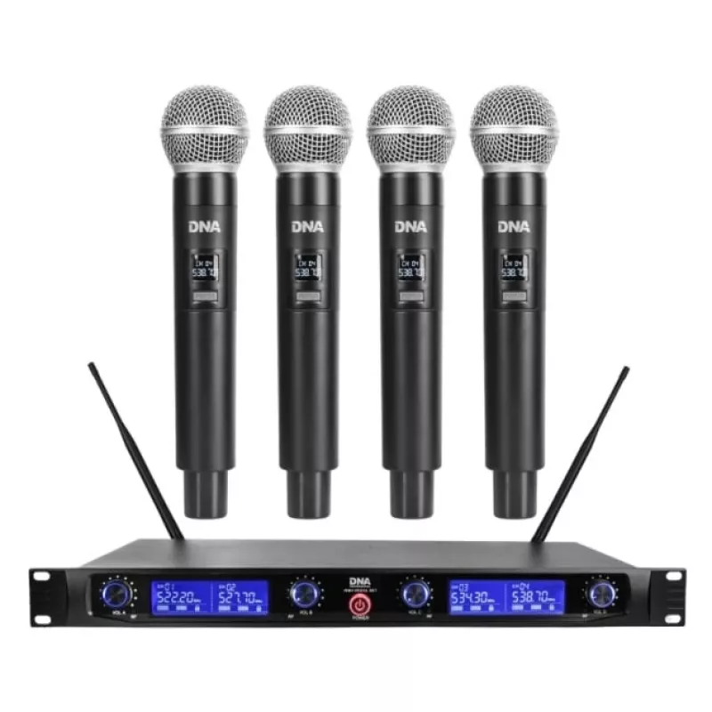 DNA WM4 Vocal Set - rinkinys (belaidis mikrofonas, 4 rankiniai siųstuvai, UHF garso sistema)