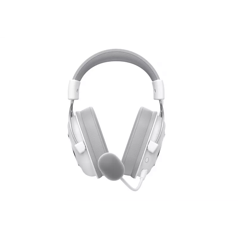 Ant galvos dedamos ausinės HAVIT H2002YG — 2,4 GHz belaidės, Bluetooth, laidinės, 20–20 000 Hz, 10 m atstumas, 257 g (baltos/pilkos)