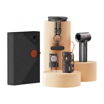 Kelionių rinkinys Havit STK011 EU įkroviklis išorinė baterija USB-C laidas rankinis ventiliatorius