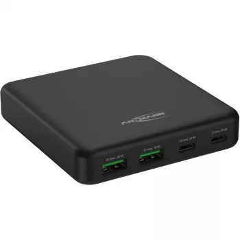 USB įkroviklis stalinis įkroviklis DC465PD (juodas, 65 W, PD, Quick Charge 3.0)