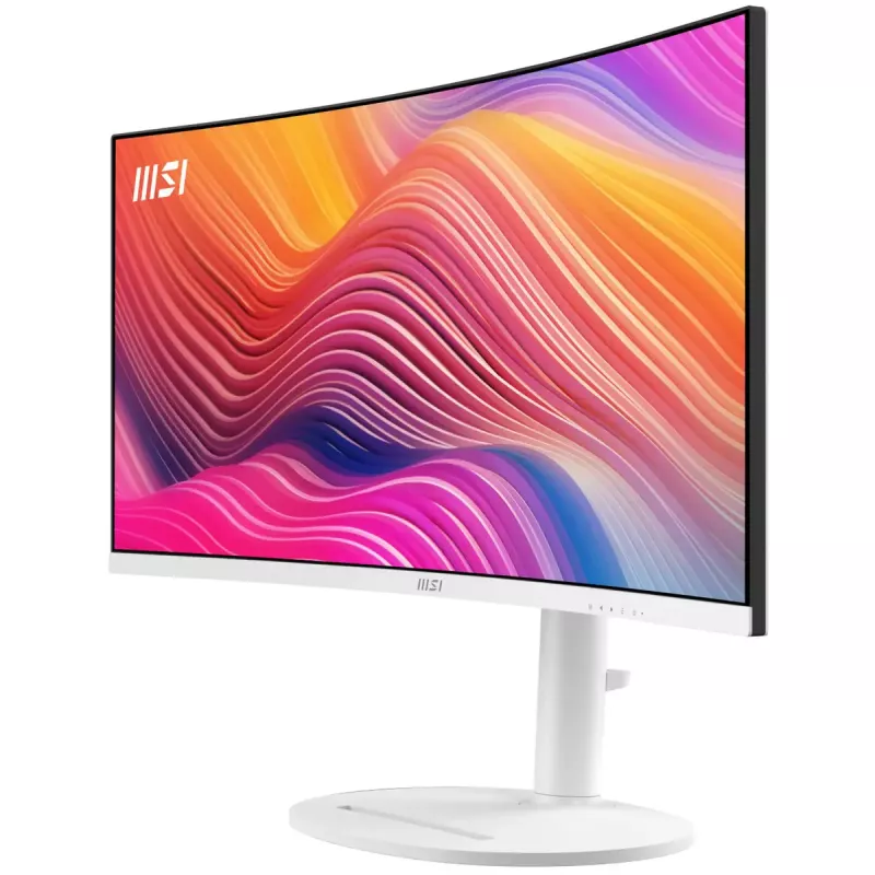 34 colių MSI Modern MD342CQPWDE lenktas VA LCD monitorius 3440×1440 UWQHD 21:9, 4 ms, 300 cd/m², USB šakotuvas, garsiakalbiai, VESA, reguliuojamas aukštis — Baltas