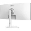 34 colių MSI Modern MD342CQPWDE lenktas VA LCD monitorius 3440×1440 UWQHD 21:9, 4 ms, 300 cd/m², USB šakotuvas, garsiakalbiai, VESA, reguliuojamas aukštis — Baltas