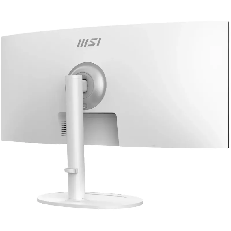 34 colių MSI Modern MD342CQPWDE lenktas VA LCD monitorius 3440×1440 UWQHD 21:9, 4 ms, 300 cd/m², USB šakotuvas, garsiakalbiai, VESA, reguliuojamas aukštis — Baltas