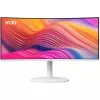 34 colių MSI Modern MD342CQPWDE lenktas VA LCD monitorius 3440×1440 UWQHD 21:9, 4 ms, 300 cd/m², USB šakotuvas, garsiakalbiai, VESA, reguliuojamas aukštis — Baltas