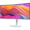 34 colių MSI Modern MD342CQPWDE lenktas VA LCD monitorius 3440×1440 UWQHD 21:9, 4 ms, 300 cd/m², USB šakotuvas, garsiakalbiai, VESA, reguliuojamas aukštis — Baltas