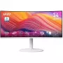 34 colių MSI Modern MD342CQPWDE lenktas VA LCD monitorius 3440×1440 UWQHD 21:9, 4 ms, 300 cd/m², USB šakotuvas, garsiakalbiai, VESA, reguliuojamas aukštis — Baltas