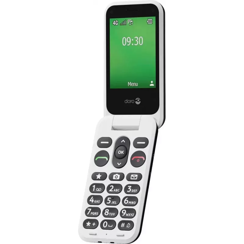 Funkcinis telefonas Doro Leva E30 2,8 colio 1150 mAh juodas baltas