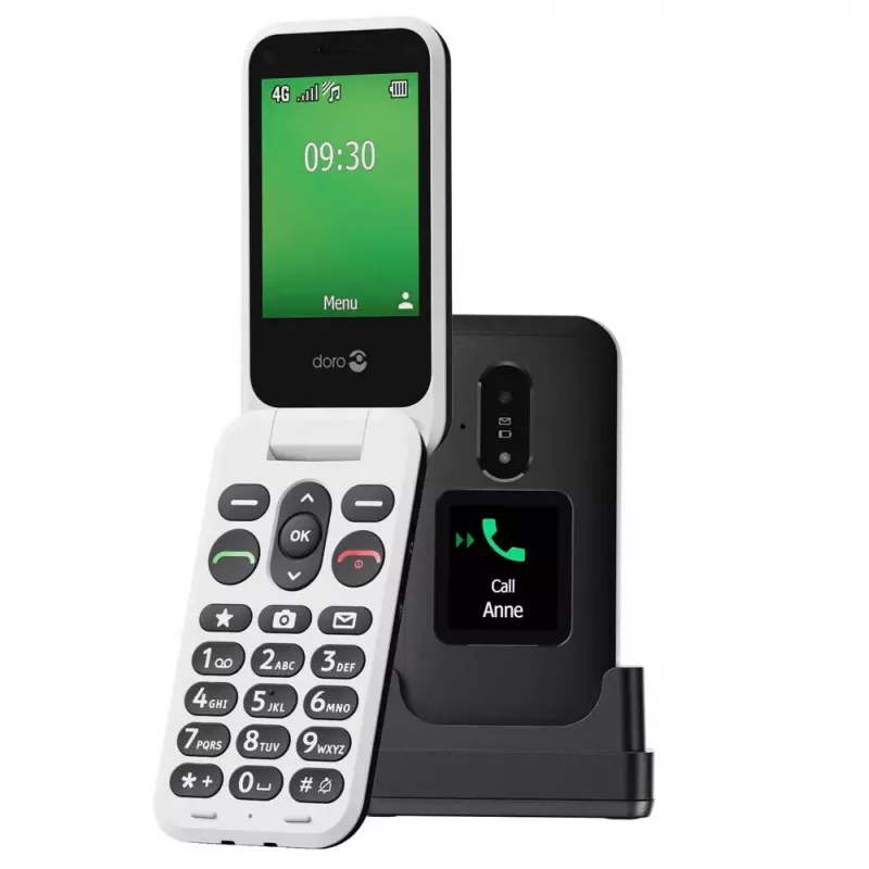 Funkcinis telefonas Doro Leva E30 2,8 colio 1150 mAh juodas baltas